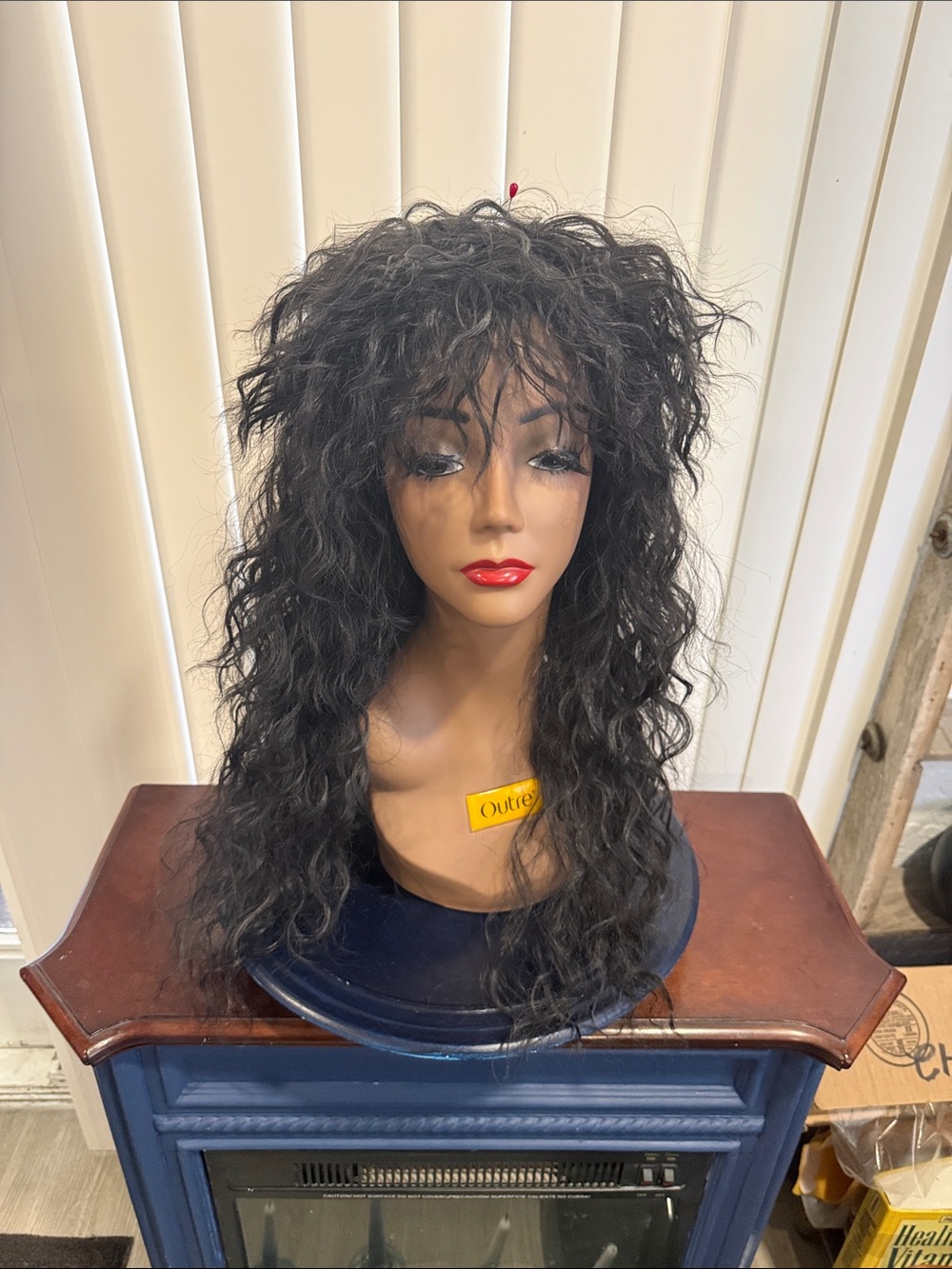 #115 Black Long Wavy Women's Wig with Bangs - Brand: